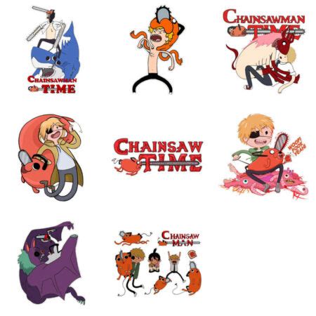 Chainsaw Man Adventure Time Vinyl Stickers Animecore