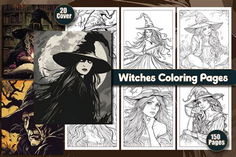 150 Witches Coloring Pages For Adults Graphic By Protabsorkar11