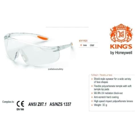 Jual Original Kacamata Safety King Bening Safety Glasses King S Ky