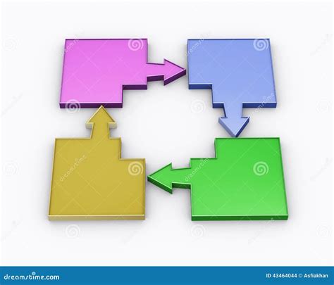 3d Empty Arrow Flow Chart Stock Illustration Illustration Of Direction