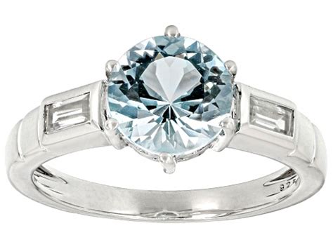 Sky Blue Topaz Rhodium Over Sterling Silver Ring 2 16ctw CTB191 JTV