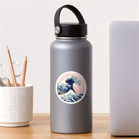 The Great Wave Off Kanagawa Pink Sunset Sticker For Sale By