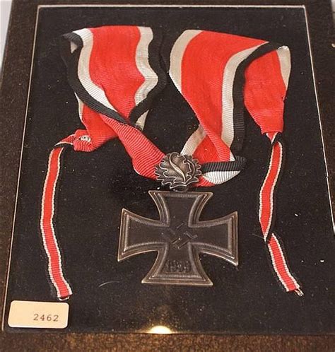 Lot Wwii German Knights Cross With Oak Leaves And Ribbon Cross Is