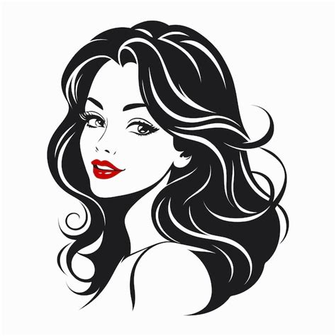 Elegant Woman Silhouette Illustration Flowing Hair Beauty Logo