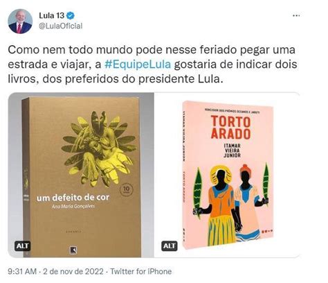 Perfil De Lula Sugere Livros E Filme Para Quem N O Pode Pegar Estrada