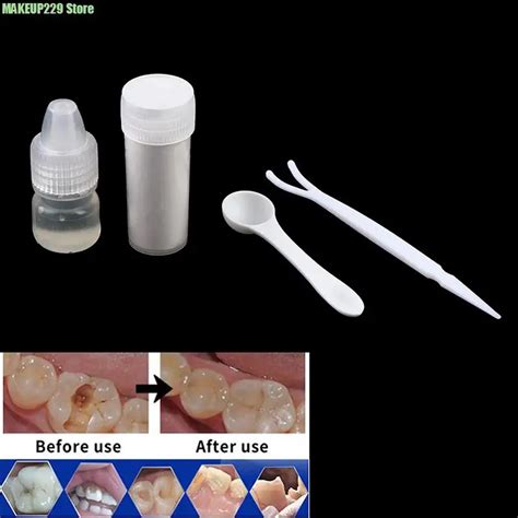 Novo Dia Das Bruxas Dentadura Cola Dentes Falsos Cola Dente Lacunas Kit