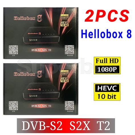 2PCS H 265 HEVC TV Receiver DVB T2 S2 S2X Hellobox 8 Set Top Box