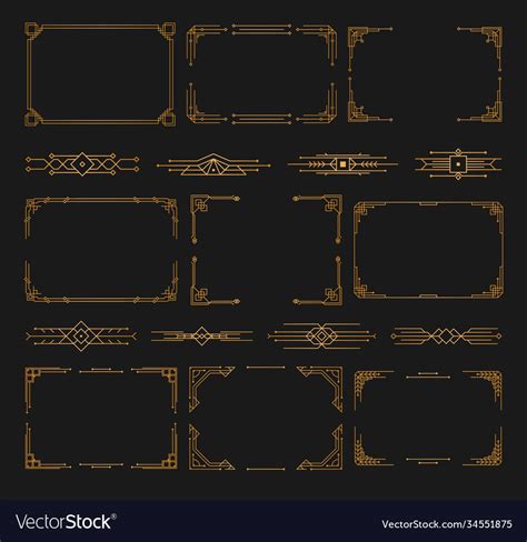 Golden art deco Royalty Free Vector Image - VectorStock