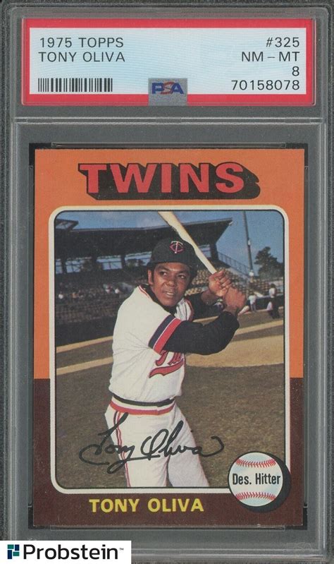 1975 Topps 325 Tony Oliva Minnesota Twins HOF PSA 8 NM MT EBay