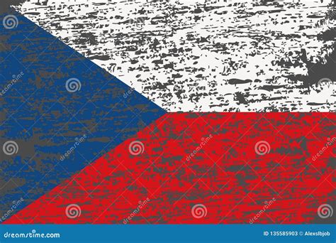 Grunge Czech Republic Flag Czech Republic Flag With Grunge Texture Vector Illustration Stock