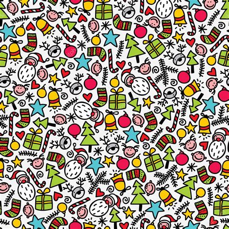 Seamless Doodle Christmas Pattern Stock Vector Ekapanova 4430549