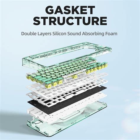 YUNZII CK Wireless Hot Swappable Mechanical Keyboard Transparent Acrylic Gasket Mounted