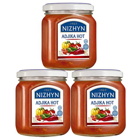 Amazon Nezhin Delicious Adjika Hot Flavored Spicy Sauce No Added Preservatives