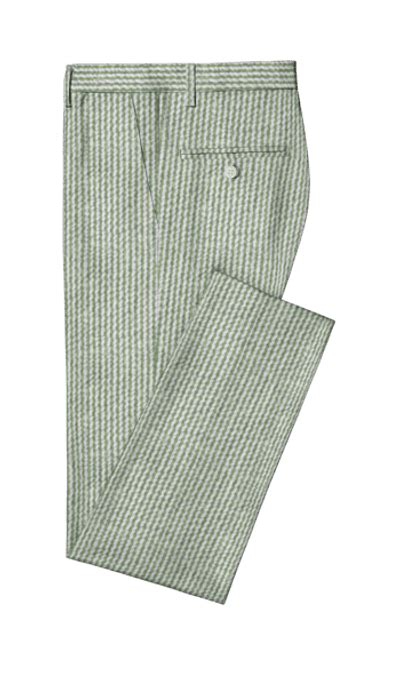 Pantalón ligero verde claro de seersucker esencial