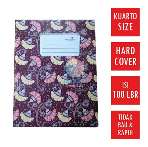 Buku Tulis Hardcover Quarto Kuarto Paperline 100 Lembar Lazada Indonesia