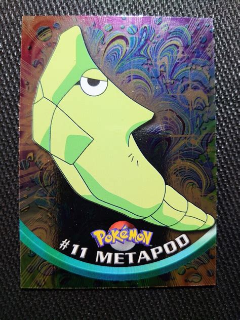 Pokemon Topps 1999 Metapod 11 Smooth Holo Foil Blue Logo