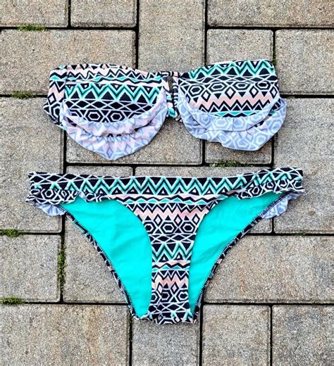 Pull Bear Bikini Gr S Gemustert Mit T Rkis Gr M Gebraucht In F Llinsdorf F R Chf Mit