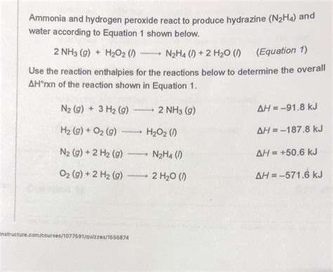 Hydrazine Hydrogen Peroxide Balanced Equation Tessshebaylo