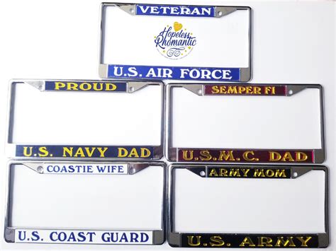 Custom Military License Plates- Army, Navy, Marine, Coast Guard, Air ...