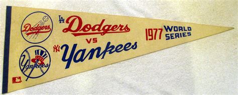 Lot Detail - 1977 WORLD SERIES PENNANT - DODGERS VS YANKEES