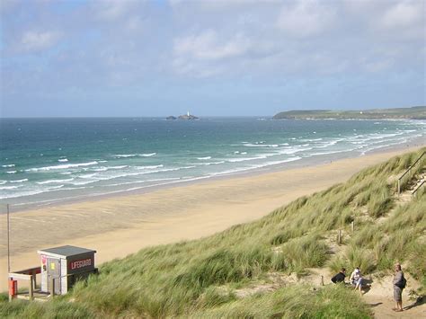 Hayle Beach in Hayle, Cornwall. Taken from access path from Beachside ...