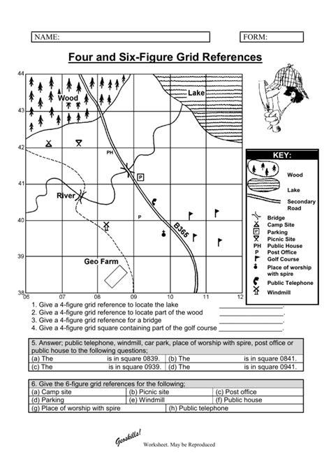 4 figure grid references worksheet - 4 and 6 grid reference exercises by liewksjudy teaching ...