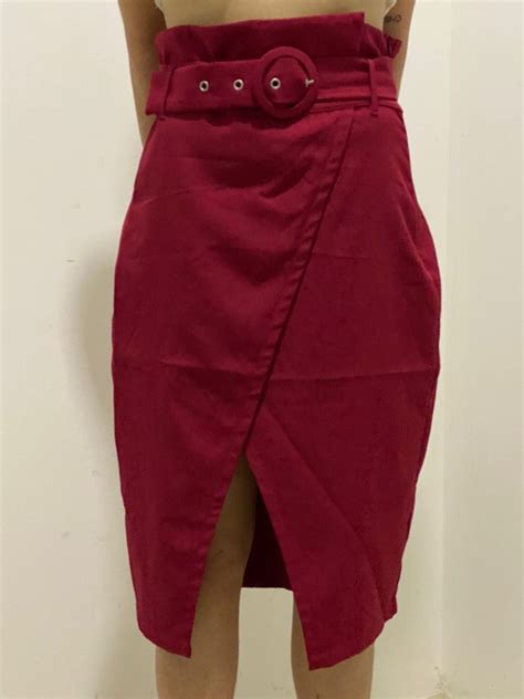 Pencil skirt with slit, Women's Fashion, Bottoms, Skirts on Carousell