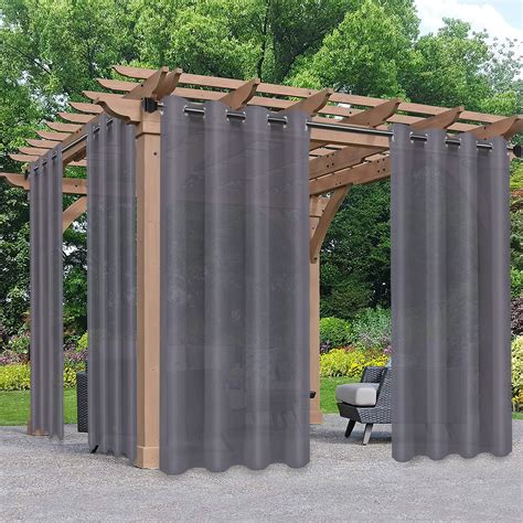 PureFit Sheer Outdoor Curtains for Patio Waterproof/Weatherproof, Fade