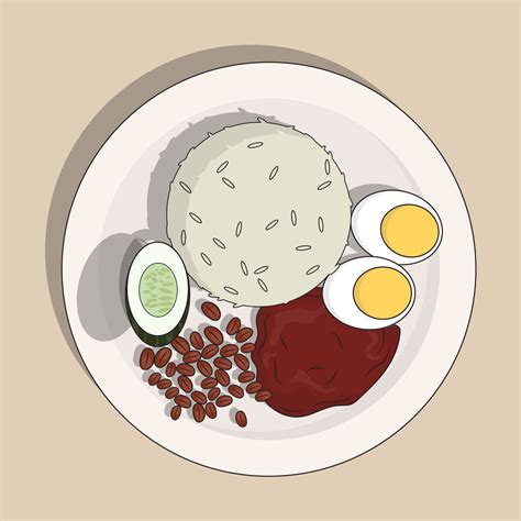 Illustration Of Nasi Lemak In Vector Design Vector Art At Vecteezy