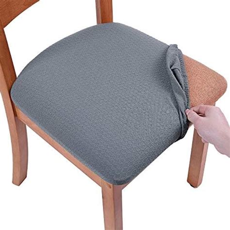 Btsky Pack Of Stretch Printed Dining Room Chair Seat Covers With Ties