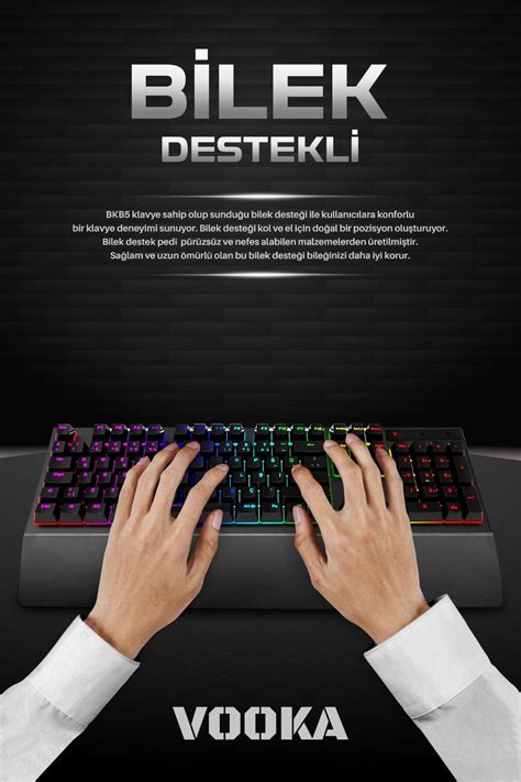 VOOKA Trol Red Switch Rgb Oyun Klavyesi Gaming Mekanik 106 Tuşlu Led