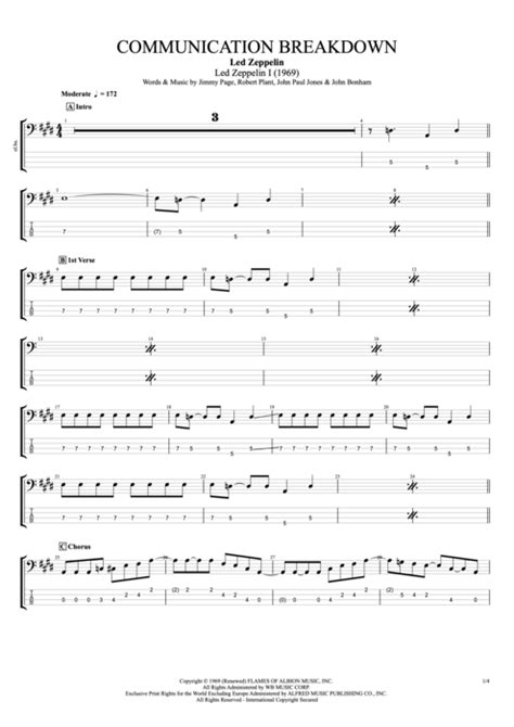 Communication Breakdown Tab By Led Zeppelin Guitar Pro Full Score