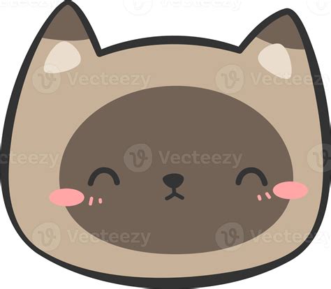 Cute Kitty Cat Head Cartoon Element 9973928 Png