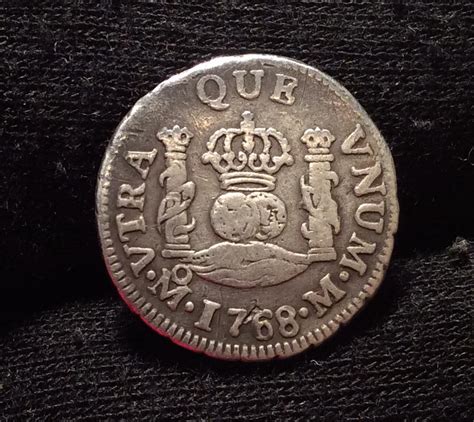 1 2 REAL COLUMNARIO DE 1768 CARLOS III CECA DE MEXICO 75 00