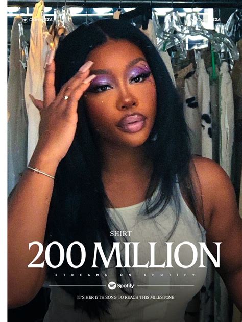 SZA Charts On Twitter Shirt Has Now Surpassed 200 Million Streams