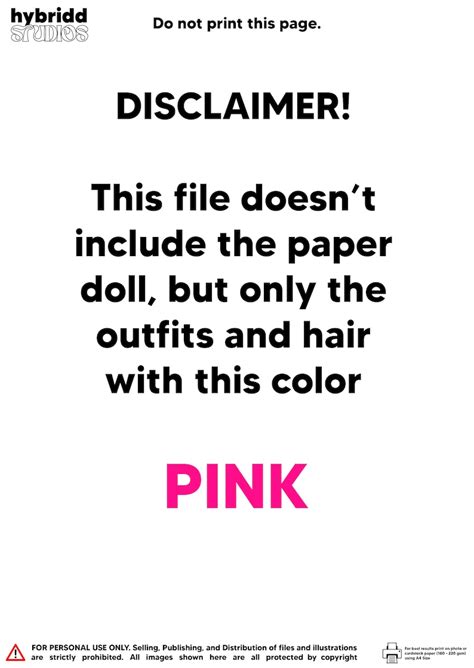 Pink Theme Printable Paper Dolls Dress Up Kit Diy Dress To Impress