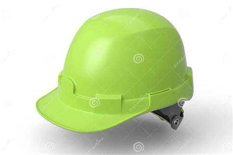 Green Safety Helmet Or Hard Cap Isolated On White Background Stock