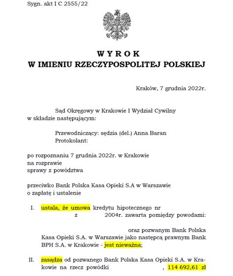 Wygrana Przeciwko Bankowi Polskiemu Kasie Opieki S A Polski Instytut