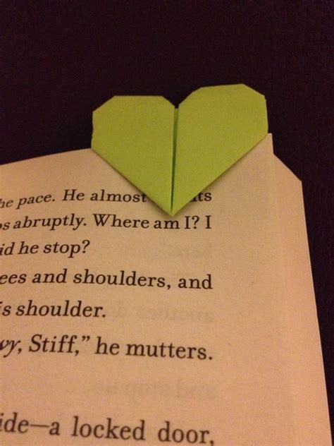 Origami Love Heart Bookmark Made With A Sticky Note How To Make