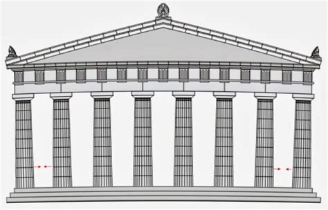 An Architectural Drawing Of The Parthenon With Red Dots On It S Sides