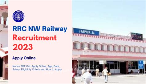 Rrc North Western Railway Recruitment Notice Pdf Out Apply Online