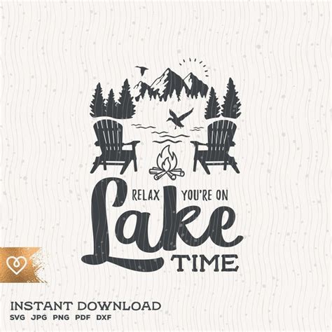 Lake Svg Relax You Re On Lake Time Svg Adirondack Chairs Svg Ducks Png