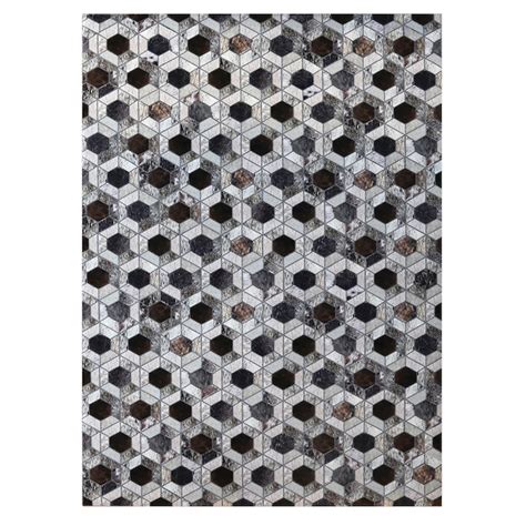 KORHANI HOME Tapis Patchwork Gris En Polyester Ellis Par Korhai Home