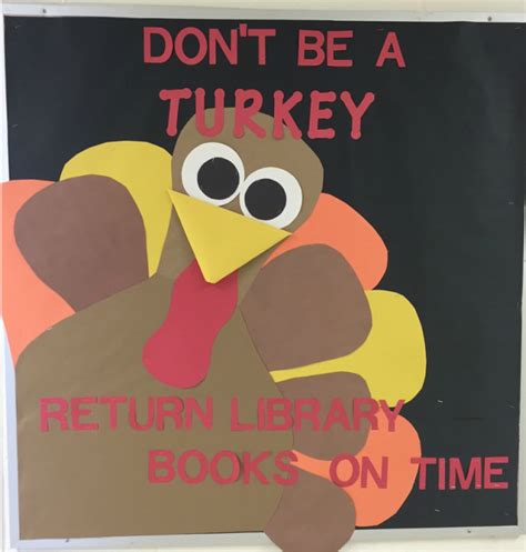 Dont Be A Turkey Return Library Books On Time Library Bulletin