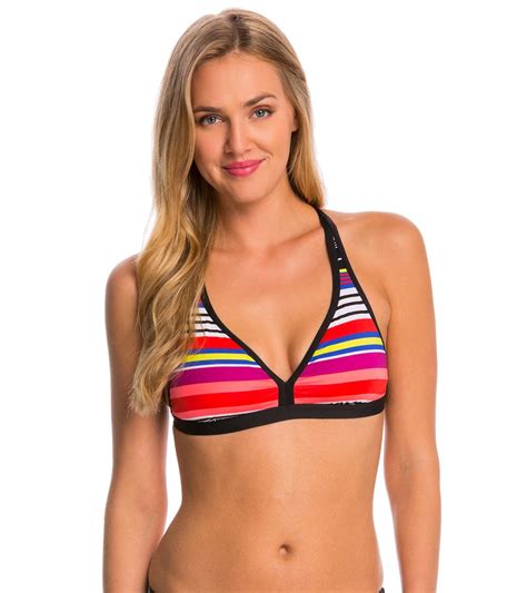 Jag Swimwear Reactive Stripe Convertible Back Bikini Top At Swimoutlet