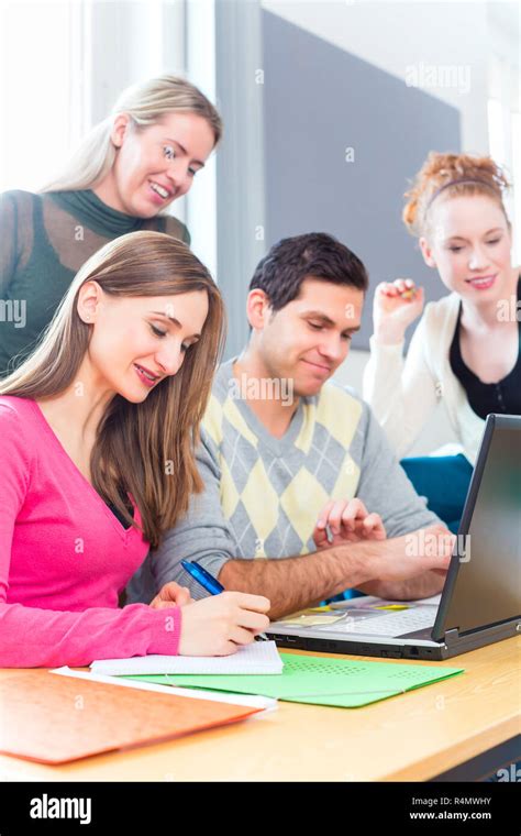 College Students In Teamwork Learning Stock Photo Alamy