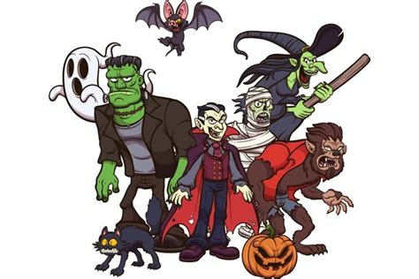 Classic Halloween Characters Cartoon