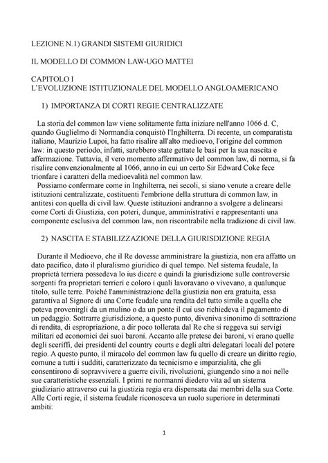 Lezioni Alessandro Riassunto Dettaglio Manuale Ugo Mattei LEZIONE