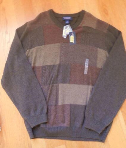 NWT Roundtree Yorke V Neck Sweater Brown Multi XL EBay