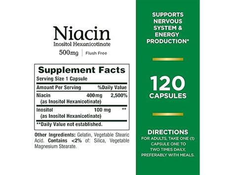 Natures Bounty Niacin 500mg120ct